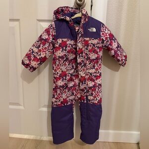 The North Face Purple and pink Baby Snowsuit toddler girl size 12-18 months